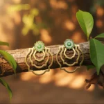 Golden Blossom White Crystal Earrings