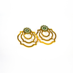 Golden Blossom White Crystal Earrings - Image 3